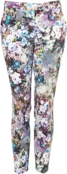 Topshop Floral Cigarette Trousers in Multicolor (multi) - Lyst