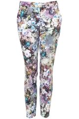 Topshop Floral Cigarette Trousers
