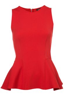 Topshop Panel Peplum Shell Top - Lyst