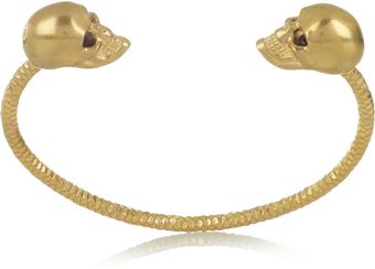 Alexander McQueen Swarovski Crystal Doubleskull Bracelet - Lyst
