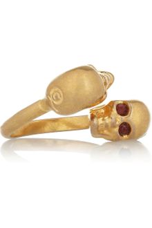 Alexander McQueen Swarovski Crystal Doubleskull Ring - Lyst