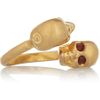 Alexander Mcqueen Swarovski Crystal Doubleskull Ring in Gold - Lyst