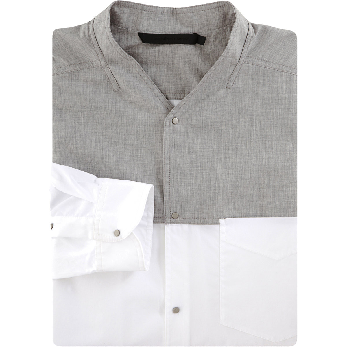 Alexander Wang Collarless Dress Shirt in Gray for Men (grey) Lyst