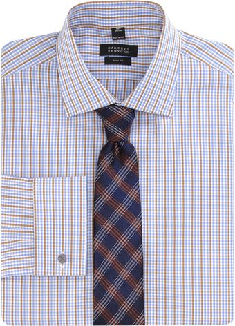 Barneys New York Plaid Dress Shirt - Lyst