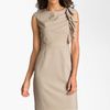 Calvin Klein Side Ruffle Woven Sheath Dress in Beige (khaki) - Lyst