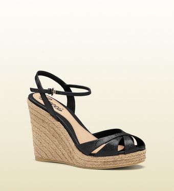 Gucci Penelope Strappy Espadrille Wedge Sandal - Lyst
