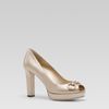 Gucci Sunset Horsebit Horsebit Mid Heel Opentoe Pump in Gold (champagne) - Lyst