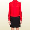 Gucci Pleated Sash Blouse in Red - Lyst