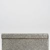 Jimmy Choo Cayla Glitter Clutch in Silver (champagne) - Lyst