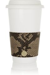 Jimmy Choo Rika Croc-Effect Leather Coffee Cup Sleeve