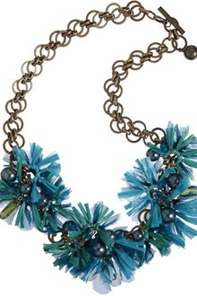Lanvin Raffia Mask Flower Small Necklace - Lyst