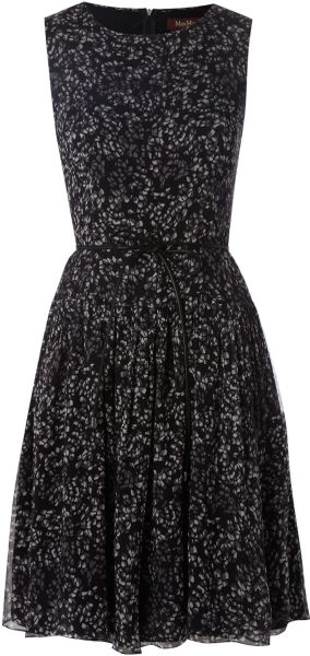 Max Mara Studio Uruguay Drop Waist Dress in Black - Lyst