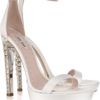 Miu Miu Crystalheel Silksatin Platform Sandals in White - Lyst