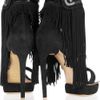 Nicholas Kirkwood Fringed Suede Sandals in Black - Lyst