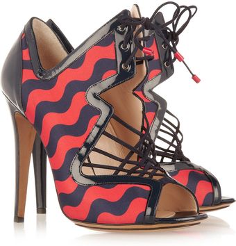 Nicholas Kirkwood Patent Leathertrimmed Satin Sandals - Lyst