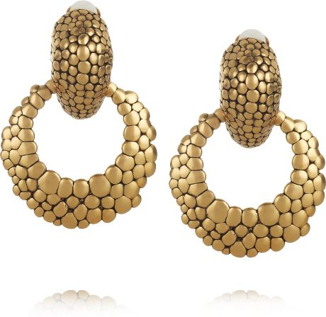Oscar De La Renta 24karat Goldplated Hoop Clip Earrings in Gold - Lyst