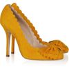 Oscar De La Renta Scalloped Suede Pumps in Yellow (mustard) - Lyst