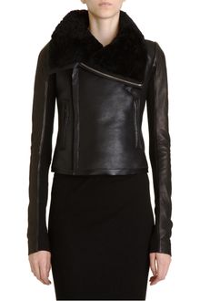 Rick Owens Shearling Moto Jacket - Lyst