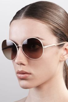 Stella Mccartney Sunglasses Round Metal Sunglasses Cream - Lyst