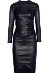 The Row Risting Ruched Leather Dress