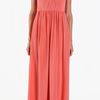 Tibi Silk Long Dress in Red (coral) - Lyst