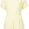 Topshop Chiffon Overlay Playsuit in Yellow (lemon) - Lyst