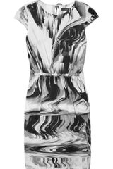 Vera Wang Printed Cottonblend Faille Dress
