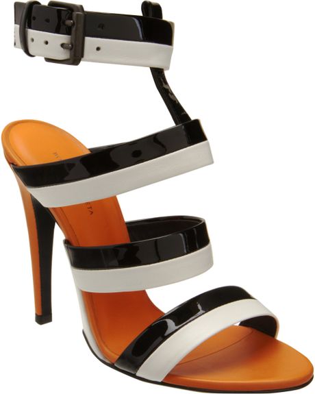 Bottega Veneta Ankle Cuff Sandal in Black - Lyst