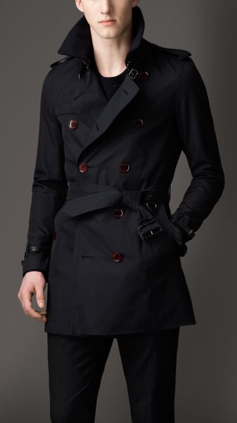 Burberry Midlength Cotton Gabardine Trench Coat in Blue for Men (navy) - Lyst