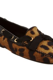 Giambattista Valli Leopard Print Apron Toe Flat - Lyst