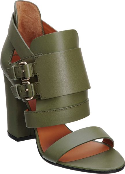 Givenchy Double Buckle Sandal in Green - Lyst