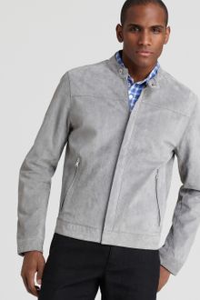Michael Kors Perforated Suede Racer Jacket - Lyst
