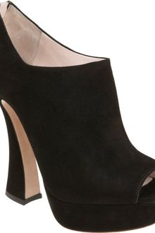 Miu Miu Peep Toe Ankle Boot - Lyst
