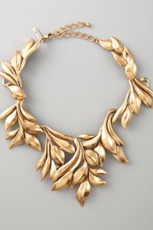 Oscar de la Renta Gold Leaf Collar Necklace - Lyst