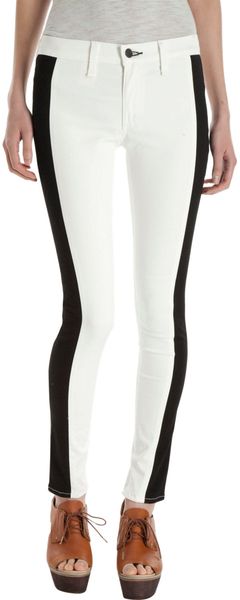 Rag & Bone Split Skinny Jean Whiteblack - Lyst