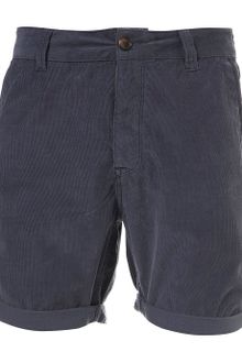 Topman Dark Blue Cord Shorts - Lyst