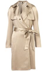 Topshop Premium Draped Lame Trench