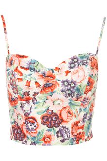 Topshop Rose Print Corset - Lyst