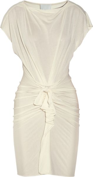 3.1 Phillip Lim Knotfront Silk and Cottonblend Dress in White - Lyst