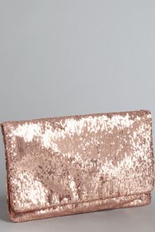 BCBGMAXAZRIA Sandal Wood Sequined Fold Over Clutch - Lyst
