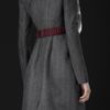 Burberry Prorsum Fur Collar Herringbone Top Coat in Gray (mid grey) - Lyst