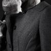 Burberry Prorsum Fur Collar Herringbone Top Coat in Gray (mid grey) - Lyst