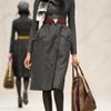 Burberry Prorsum Fur Collar Herringbone Top Coat in Gray (mid grey) - Lyst