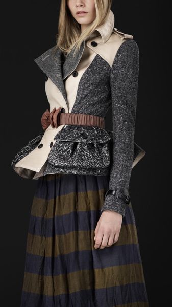 Burberry Prorsum Cotton Tweed Heritage Jacket in Gray (trench) - Lyst