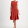 Carolina Herrera Wool Crepe Dress in Beige - Lyst
