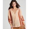 Joie Top Henry Graphic Printed Crepe in Red (fiery red) - Lyst