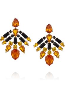 Roberto Cavalli Goldplated Swarovski Crystal Earrings - Lyst
