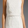 Tibi Pyramid Embroidery Dress in Beige (cream) - Lyst
