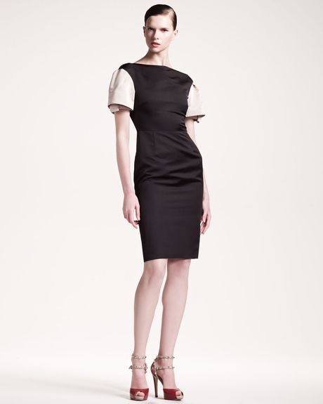 Valentino Layeredsleeve Dress in Black - Lyst