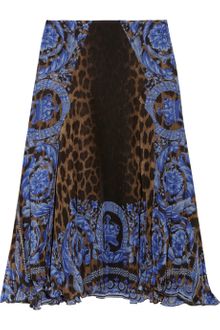 Versace Printed Silkchiffon Skirt - Lyst